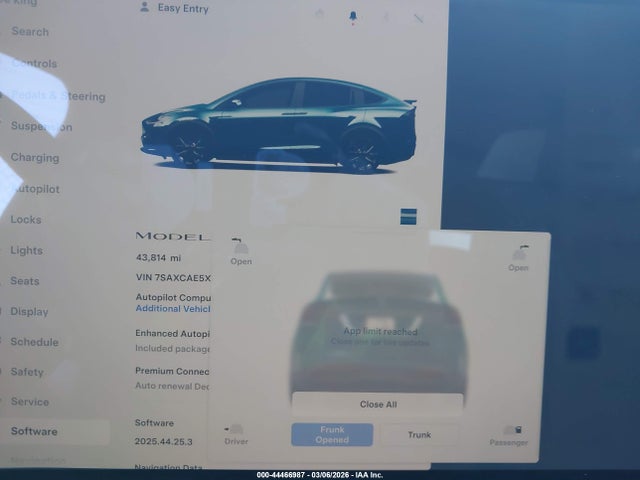 44466987 :رقم المزاد ، 7SAXCAE5XPF377952 vin ، 2023 Tesla Model X Dual Motor All-wheel Drive/standard Range مزاد بيع