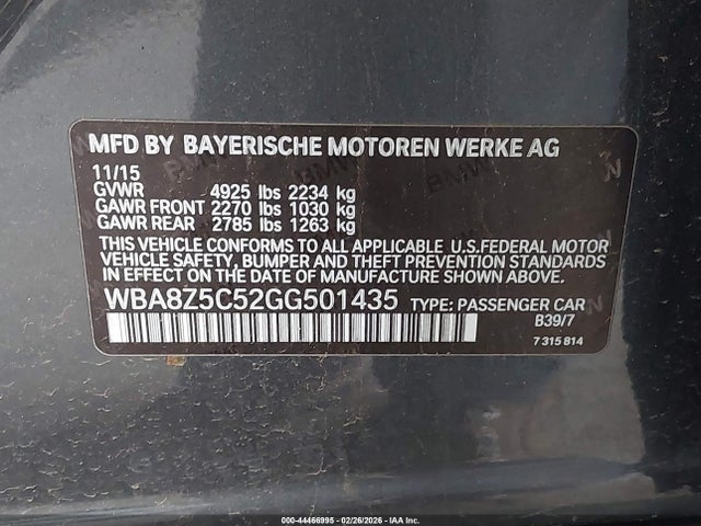 2016 BMW 328I GRAN TURISMO WBA8Z5C52GG501435 Photo 8