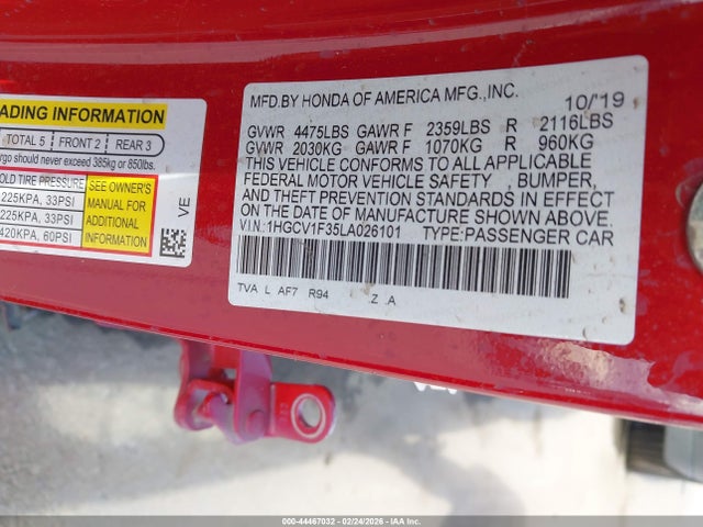 1HGCV1F35LA026101 Honda Accord Sport