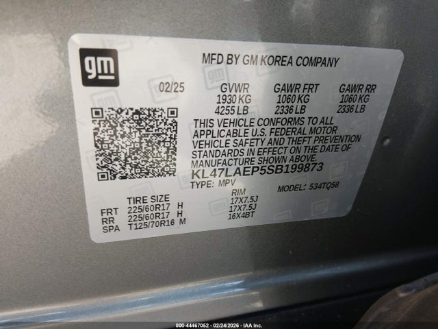 Aukcja sprzedaży 2025 Buick Envista Preferred Fwd, vin: KL47LAEP5SB199873, numer aukcji: 44467052