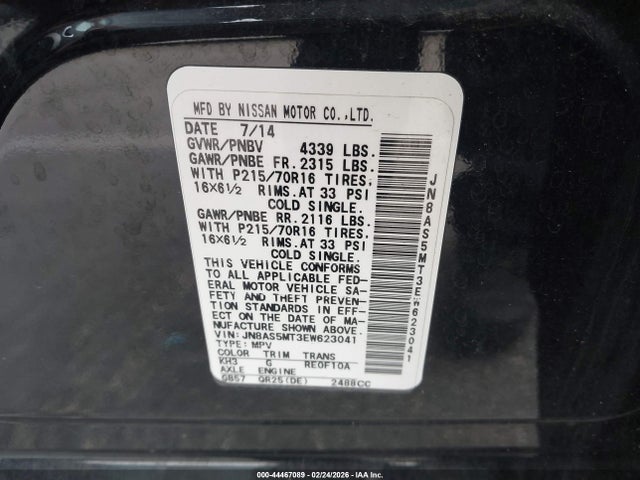 Nissan Rogue Select S 2014 JN8AS5MT3EW623041 Image 9