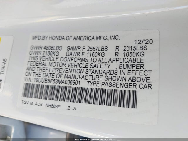 2021 ACURA TLX 19UUB5F53MA006601 Photo 8