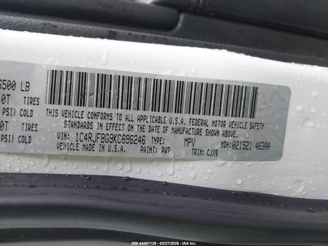 2019 JEEP GRAND CHEROKEE 1C4RJFBG9KC696246 Photo 8