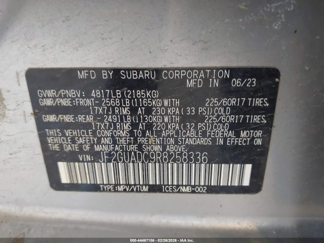 2024 SUBARU CROSSTREK JF2GUADC9R8258336 Photo 8