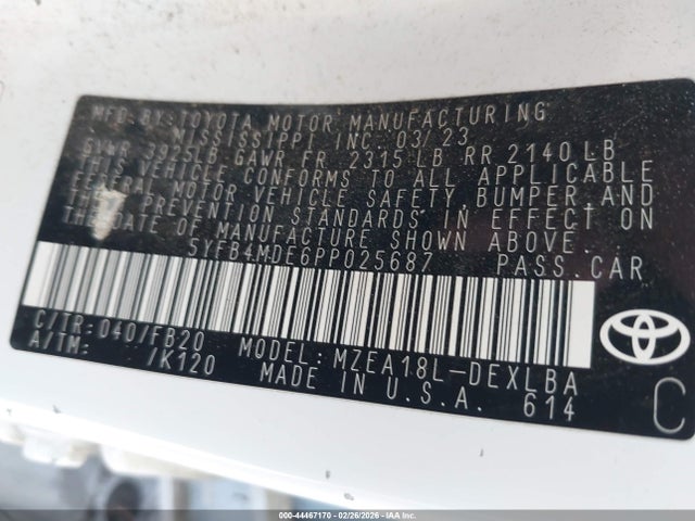 Toyota COROLLA LE 2023 5YFB4MDE6PP025687 Image 9
