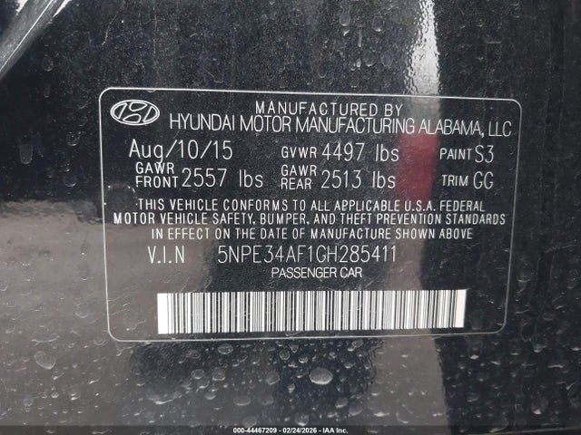 Hyundai Sonata Sport 2016 5NPE34AF1GH285411 Image 9