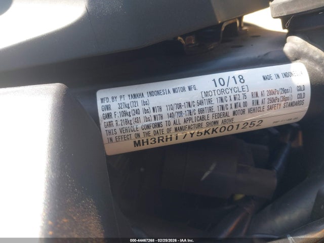 MH3RH17Y5KK001252 Yamaha YZFR3