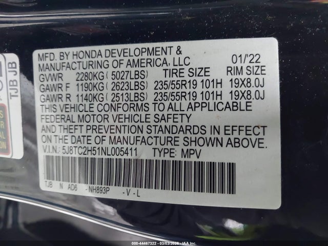 2022 ACURA RDX 5J8TC2H51NL005411 Photo 8