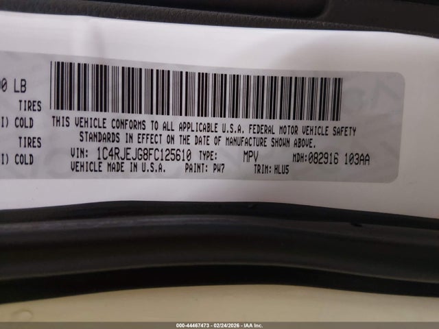 1C4RJEJG8FC125610 Jeep Grand Cherokee Summit