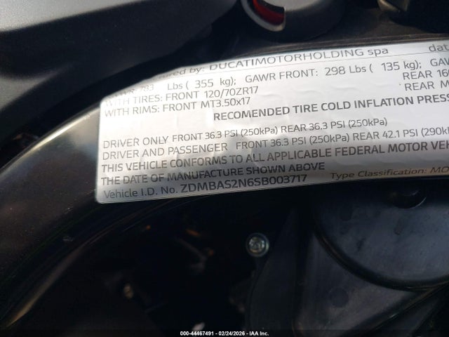 2025 DUCATI HYPERMOTARD ZDMBAS2N6SB003717 Photo 9