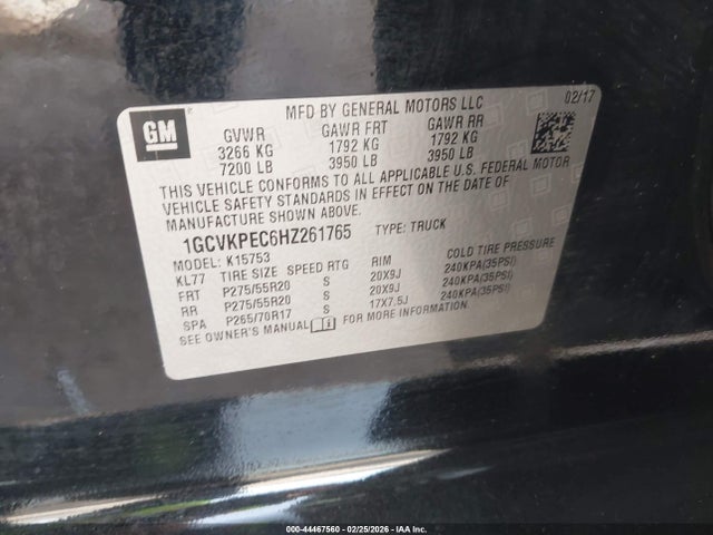 2017 CHEVROLET SILVERADO 1500 1GCVKPEC6HZ261765 Photo 8