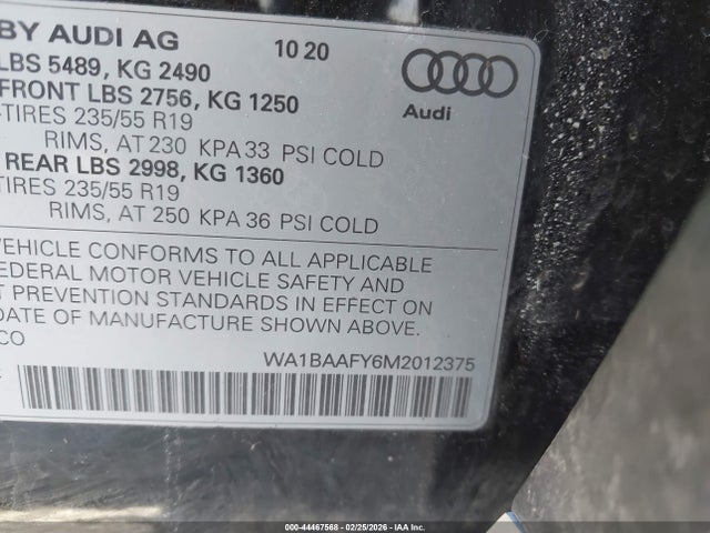 2021 AUDI Q5 WA1BAAFY6M2012375 Photo 8