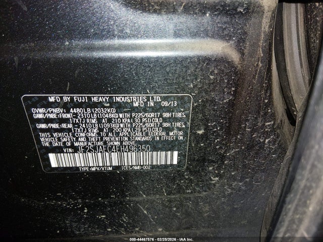 Subaru Forester 2.5i Premium 2014 JF2SJAEC4EH496350 Image 9