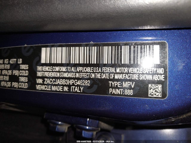 ZACCJABB3HPG46282 Jeep Renegade Latitude Fwd