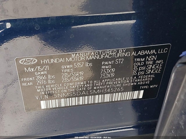 Hyundai Santa Fe Calligraphy 2021 5NMS5DAL5MH345265 Image 9