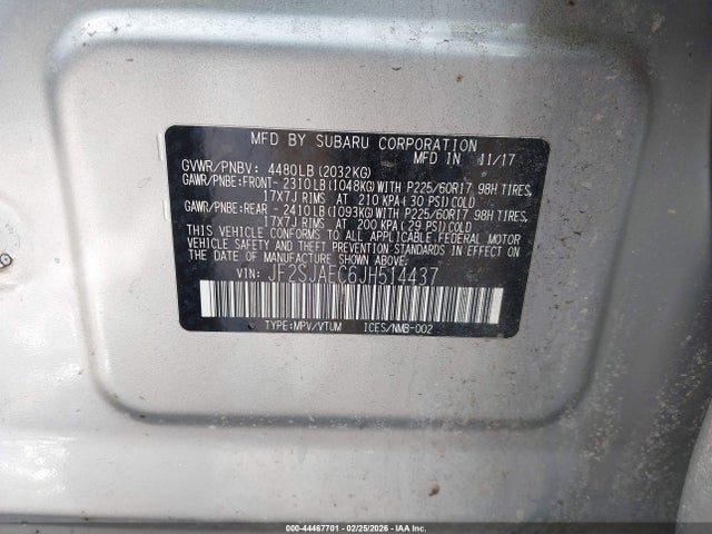 2018 SUBARU FORESTER JF2SJAEC6JH514437 Photo 8