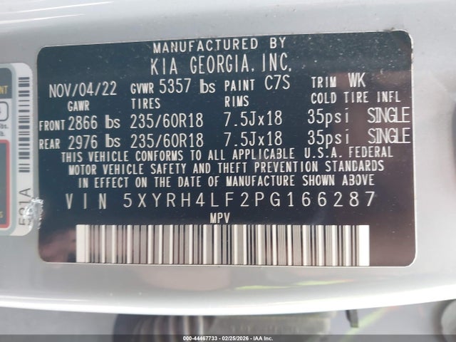 2023 KIA SORENTO 5XYRH4LF2PG166287 Photo 8