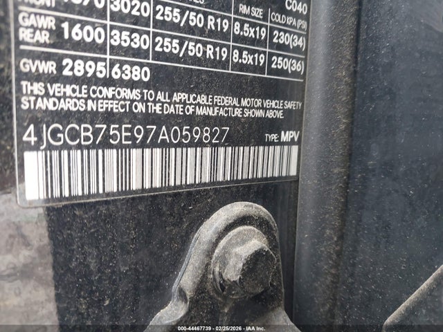 Продаж на аукціоні авто 2007 Mercedes-benz R 500 4matic, vin: 4JGCB75E97A059827, номер лоту: 44467739