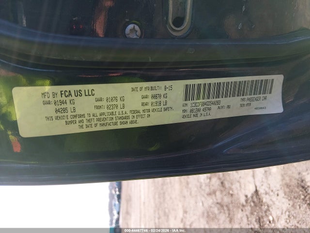 44467746 :رقم المزاد ، 1C3CDFBB4GD540283 vin ، 2016 Dodge Dart Sxt مزاد بيع