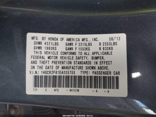 Honda Accord Ex-l 2014 1HGCR2F81EA005755 Image 9
