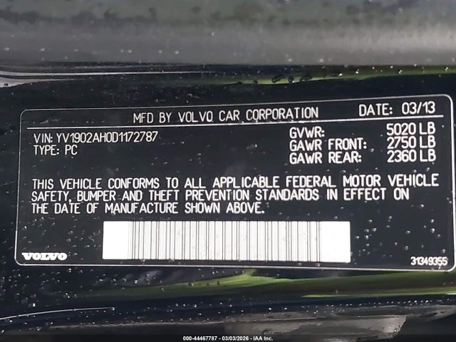 2013 VOLVO S80 YV1902AH0D1172787 Photo 8