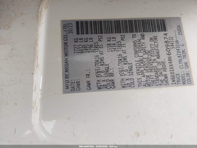 Nissan Frontier Sv 4x4 2024 1N6ED1EK4RN609874 Image 9