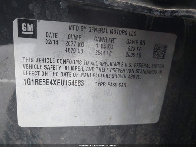 1G1RE6E4XEU154683 Chevrolet Volt