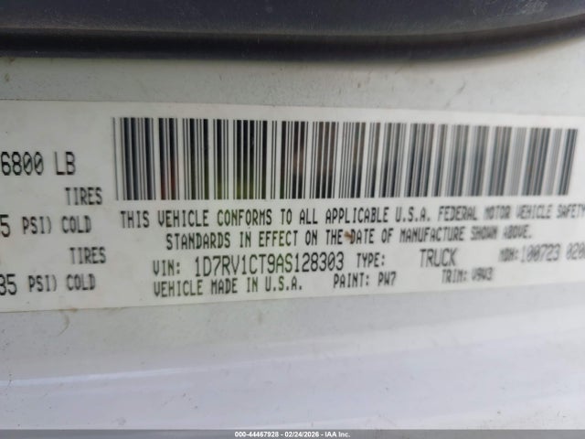 Продажа на аукционе авто 2010 Dodge Ram 1500 Slt/sport/trx, vin: 1D7RV1CT9AS128303, номер лота: 44467928