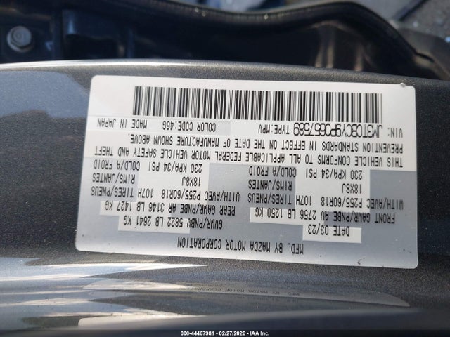 Продажа на аукционе авто 2023 Mazda Cx-9 Touring, vin: JM3TCBCY9P0657589, номер лота: 44467981