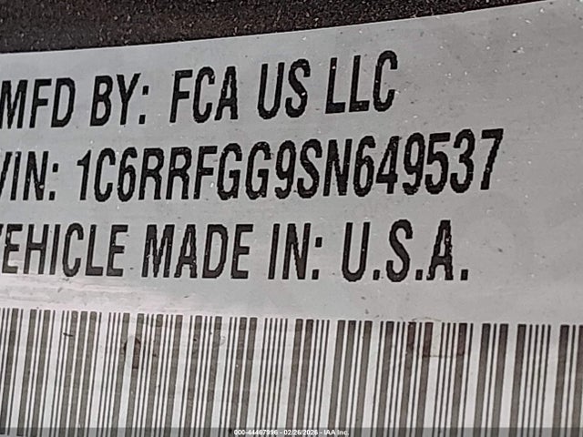 1C6RRFGG9SN649537 RAM 1500 Tradesman 4x4 5&#039;7 Box
