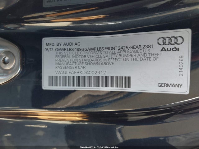 2013 AUDI A5 WAULFAFRXDA002312 Photo 8
