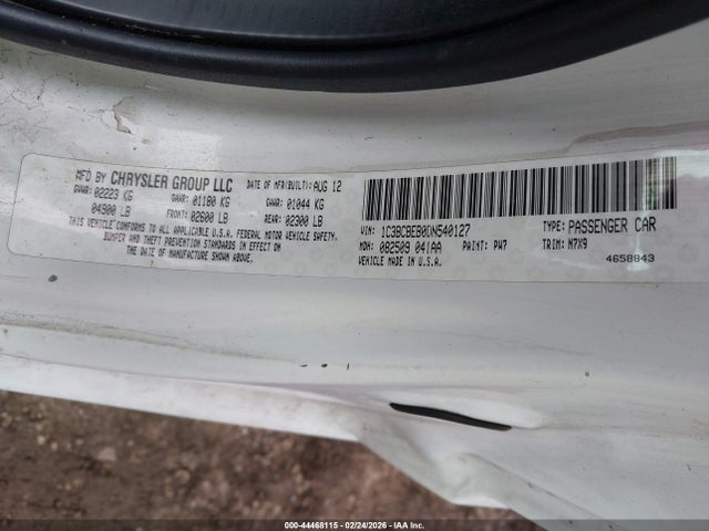 44468115 :رقم المزاد ، 1C3BCBEB0DN540127 vin ، 2013 Chrysler 200 Touring مزاد بيع
