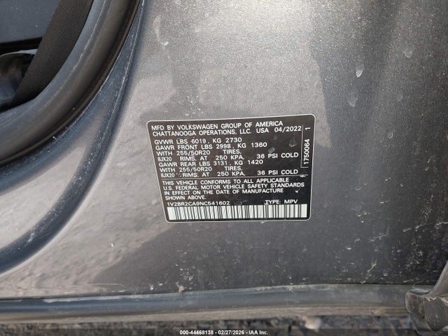 2022 VOLKSWAGEN ATLAS 1V2BR2CA9NC541602 Photo 8