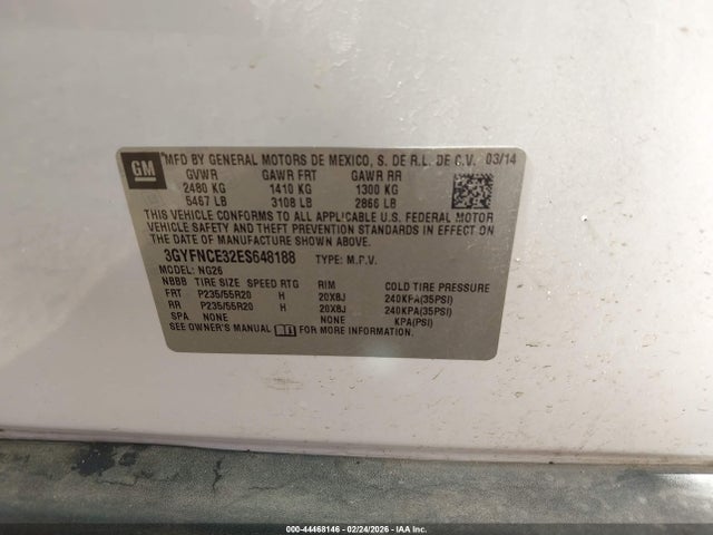 2014 CADILLAC SRX 3GYFNCE32ES648188 Photo 8