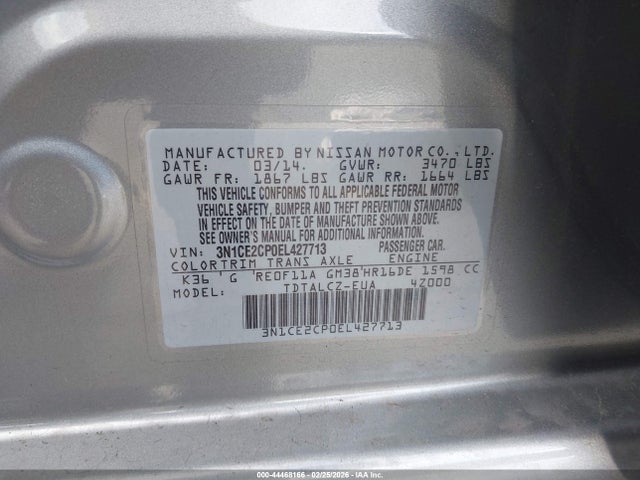 Nissan Versa Note S Plus 2014 3N1CE2CP0EL427713 Image 9