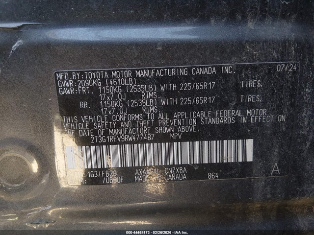 Toyota RAV4 LE 2024 2T3G1RFV9RW477487 Image 9