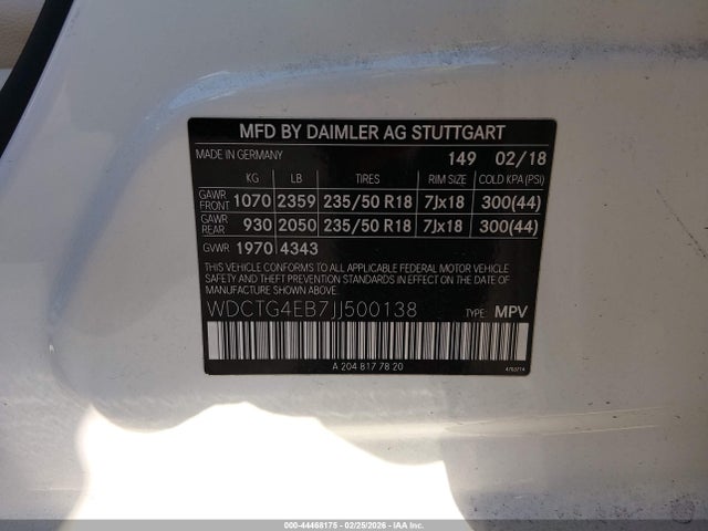 2018 MERCEDES-BENZ GLA 250 WDCTG4EB7JJ500138 Photo 8