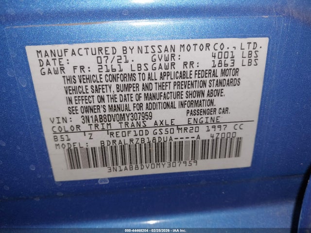 3N1AB8DV0MY307959 Nissan Sentra Sr Xtronic Cvt