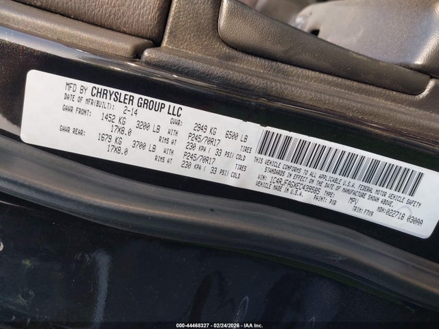 2014 Jeep Grand Cherokee Laredo მანქანა იყიდება აუქციონზე, vin: 1C4RJFAGXEC439585, აუქციონის ნომერი: 44468327