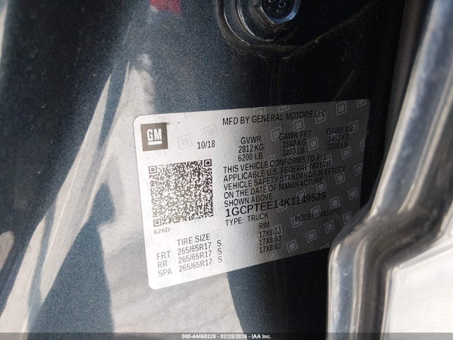 1GCPTEE14K1149528 Chevrolet Colorado Zr2