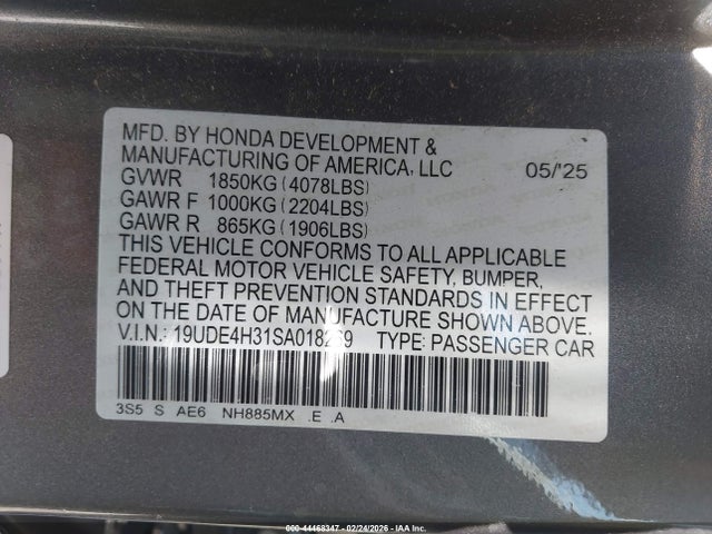 19UDE4H31SA018269 Acura Integra A-spec