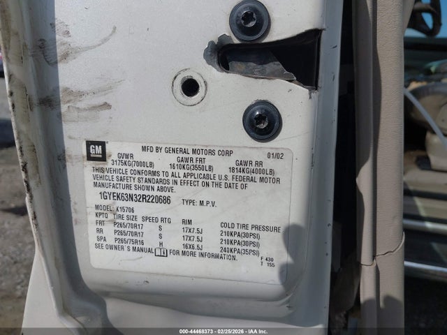 2002 CADILLAC ESCALADE 1GYEK63N32R220686 Photo 8