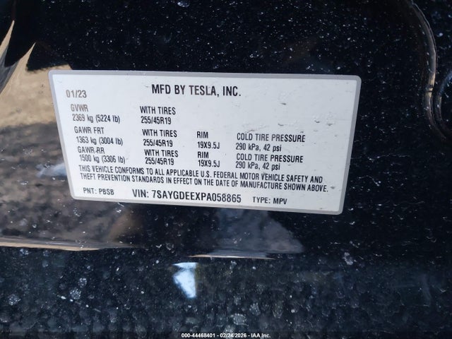 7SAYGDEEXPA058865 Tesla Model Y Awd/long Range Dual Motor All-wheel Drive