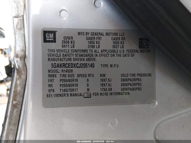 Продаж на аукціоні авто 2012 Buick Enclave Leather, vin: 5GAKRCEDXCJ295149, номер лоту: 44468406