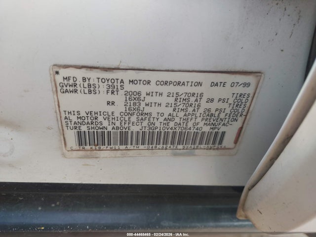 1999 TOYOTA RAV4 JT3GP10V4X7064740 Photo 8