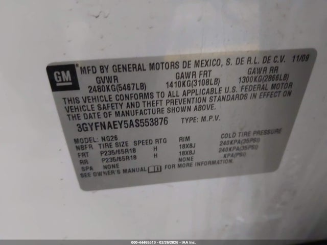 2010 CADILLAC SRX 3GYFNAEY5AS553876 Photo 8