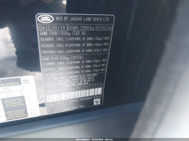 2020 LAND ROVER DISCOVERY SALRG2RV8L2423133 Photo 8