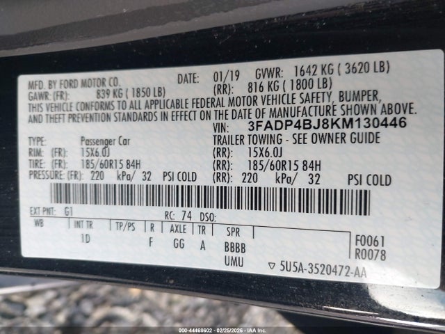 Ford FIESTA SE 2019 3FADP4BJ8KM130446 Image 9