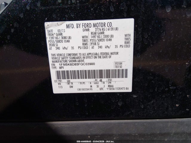 2015 FORD EXPLORER 1FM5K8D85FGC03900 Photo 8