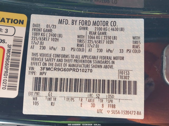 Ford Bronco Sport Heritage 2023 3FMCR9G60PRD10270 Image 9